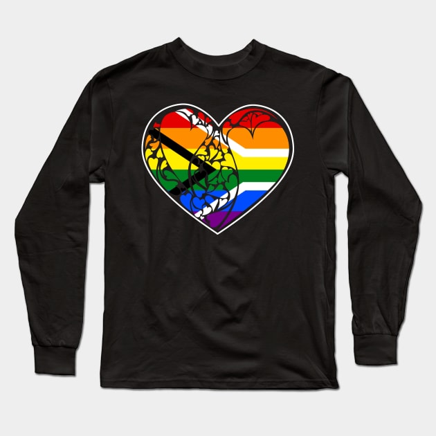 Gay Pride Flag of South Africa LGBT+ Heart Long Sleeve T-Shirt by aaallsmiles